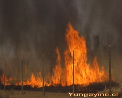 Incendio en Yungay