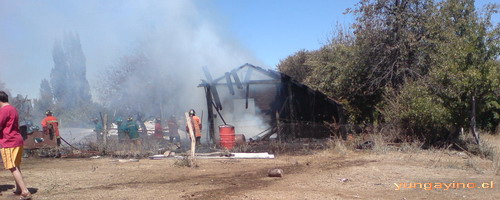 Incendio en Sector Los Nogales, Yungay